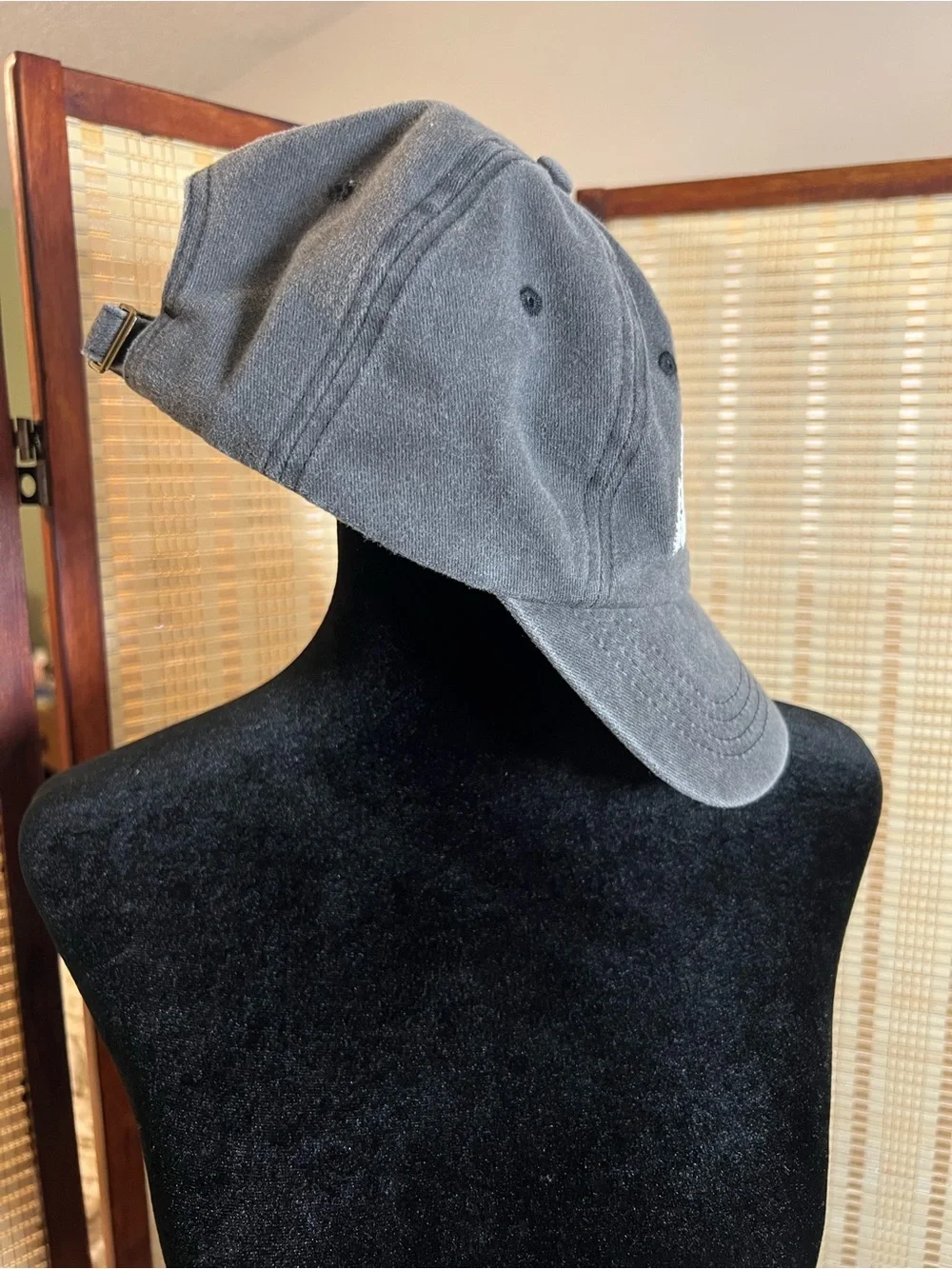 Bigfoot Embroidered Dad Hat Washed Charcoal Grey Sasquatch Pine Trees Cap